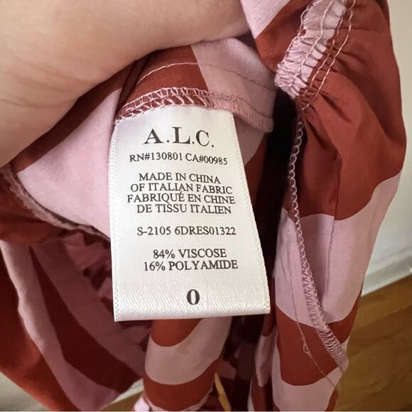 A.L.C Laurel Striped Midi Sundress In Rust and Lavender - Picture 6 of 7